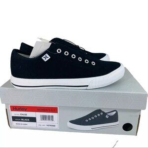Hurley Chloe Sneakers Women 6.5 Black Canvas Slip-on Shoes No‎ Laces New Comfort